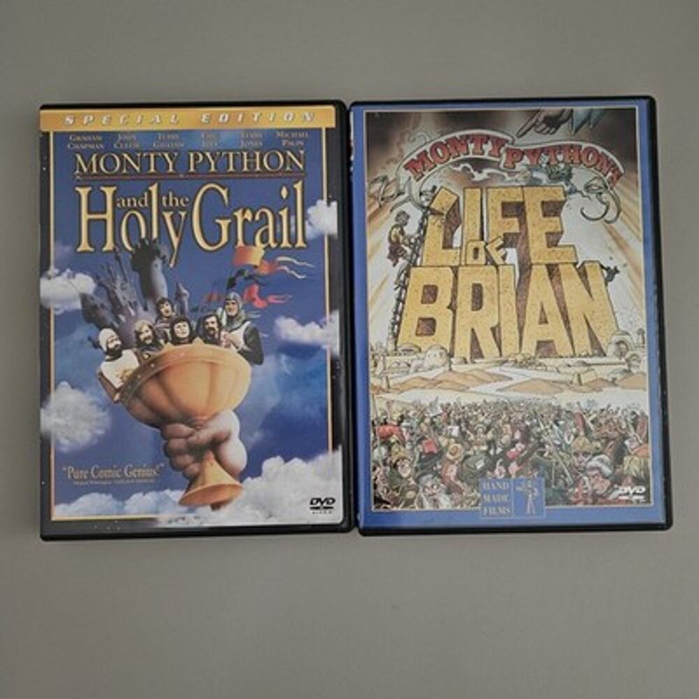 Monty Python and the Holy Grail + Life Of Brian Dvds Lot Of 2 Comedy Classics